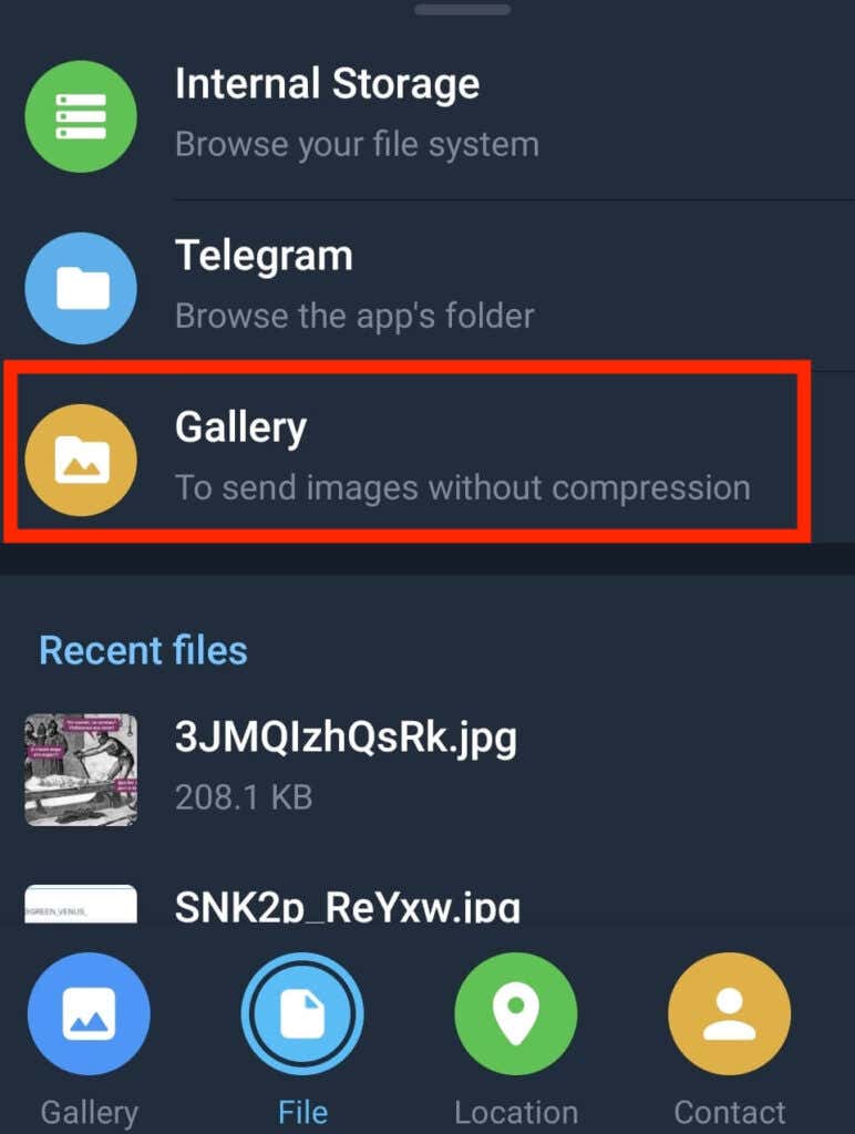 How to Send Uncompressed Photos &amp; Videos in Telegram Mobile image 3 - 04_select-gallery