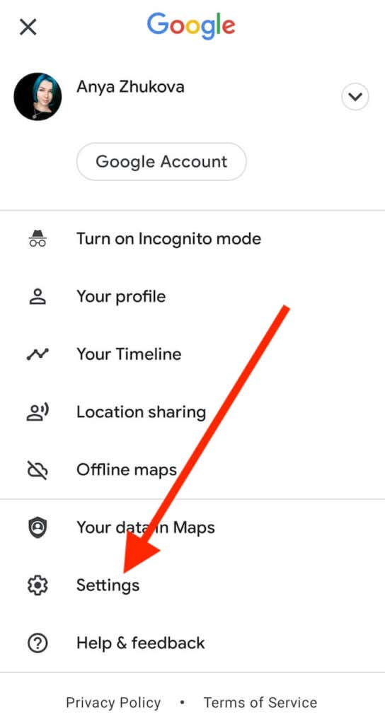 How to View Your Google Maps Search History on Mobile image 2 - 08_menu-settings-mobile