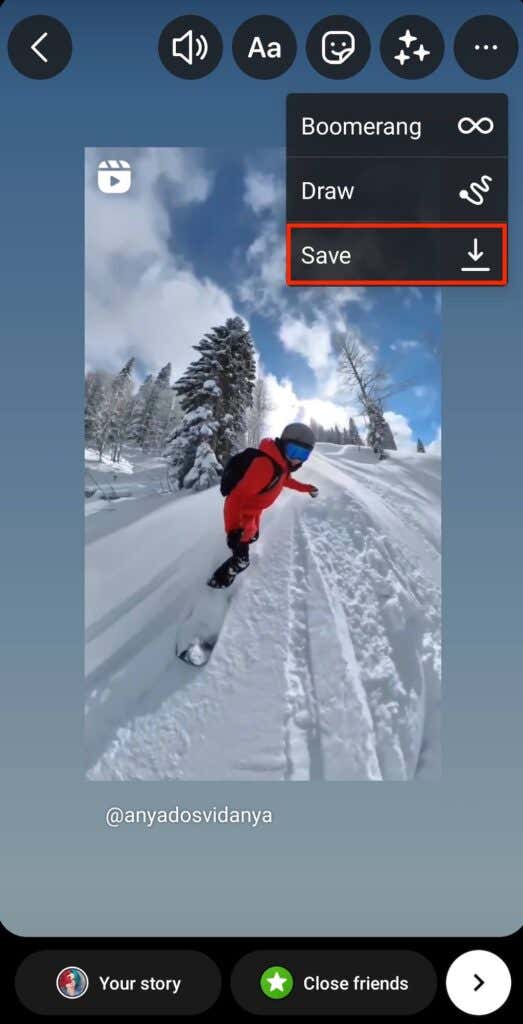 How to Download Reels Using Instagram Stories image 2 - 09_save-reel-from-story