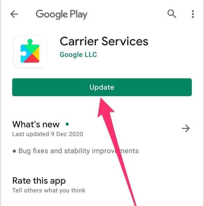 Update Carrier Services App (for Android) image 8 - 13-carrier-services-app-play-store-cropped