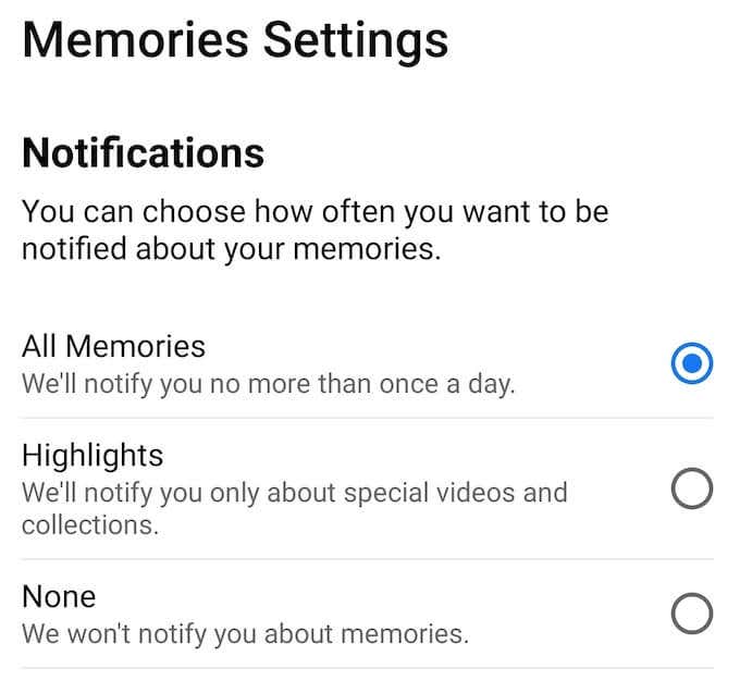 How to Find Memories on Facebook image 9 - 7_fb-app_memories-settings