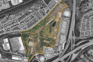 Aerial image of the site of HM Prison Glasgow