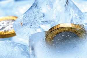 pound coin frozen