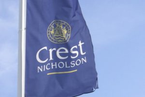 Crest Nicholson branding on a flag
