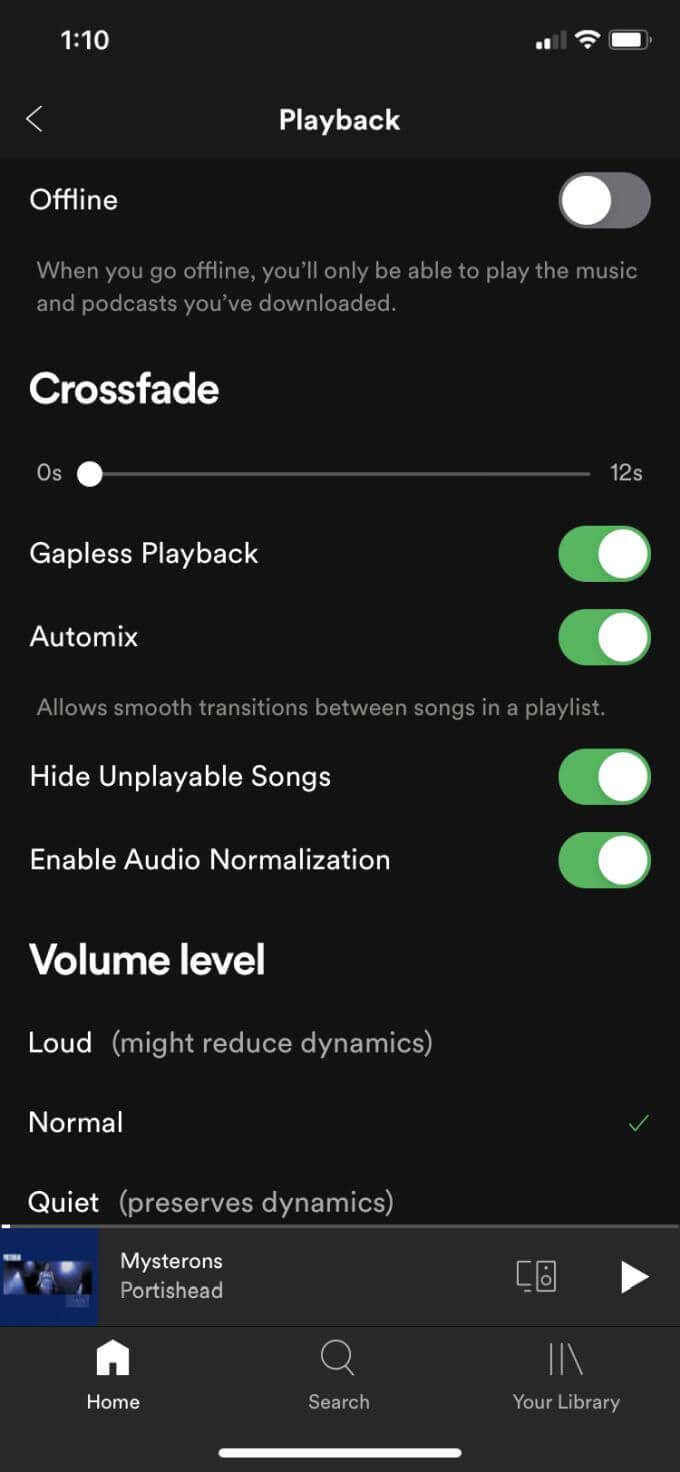 Other Spotify Settings for Better Playback image - crossfade