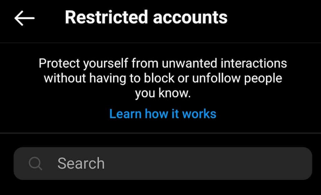 How to see the restricted accounts