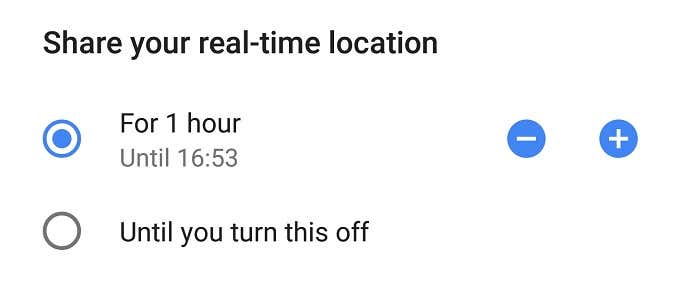 Use Google Location Sharing to Keep Track of Loved Ones image 5 - Location Sharing Duration