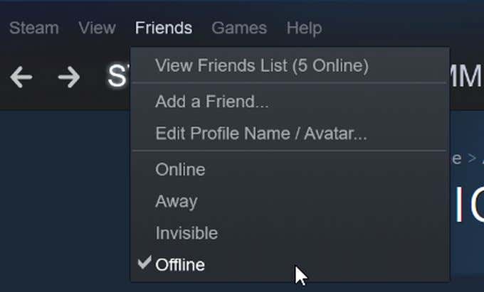 Change Your Status to Offline on Steam image - offline