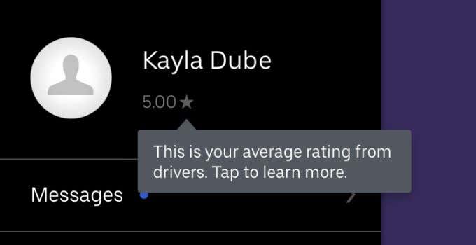 How to Check Your Uber Passenger Rating image - rating