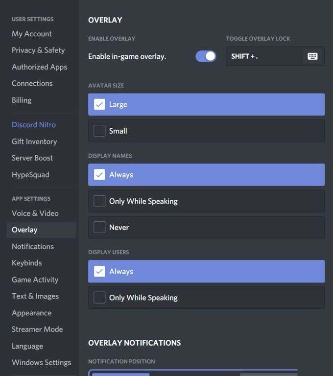 How To Open The Discord Overlay image - settings