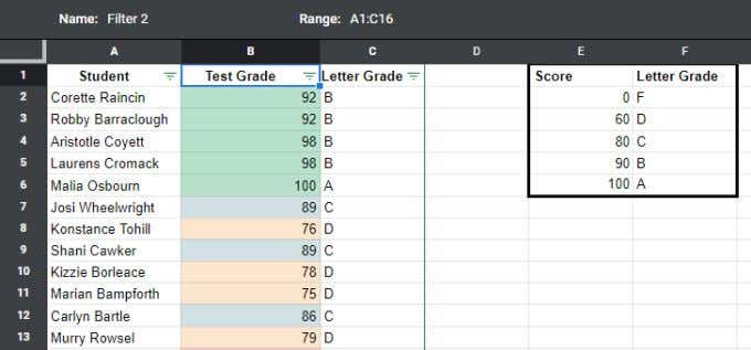 Sort by Color in Google Sheets image 4 - sorted-color