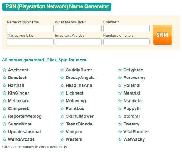 How To Use a PlayStation Network Username Generator image - spinxo-psn-name