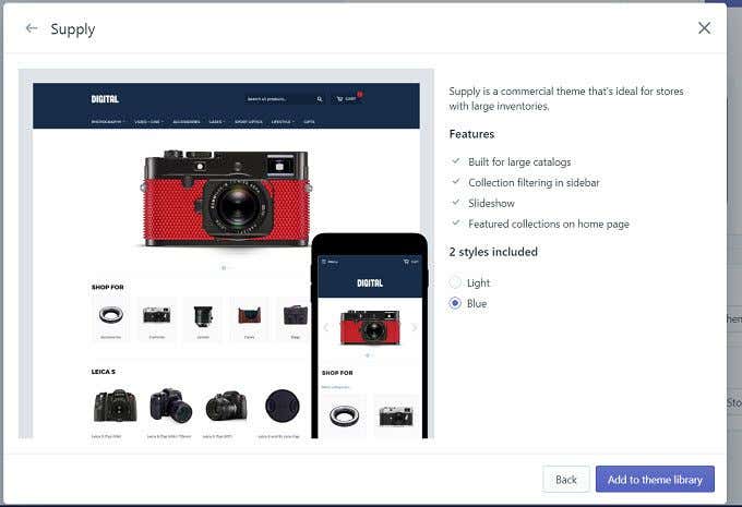 Selecting a Store Theme image 3 - Supply