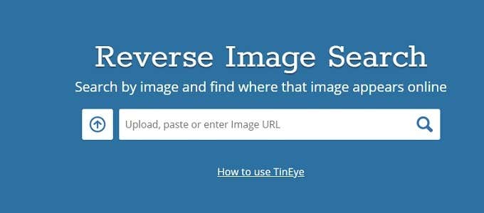 TinEye reverse image search page 