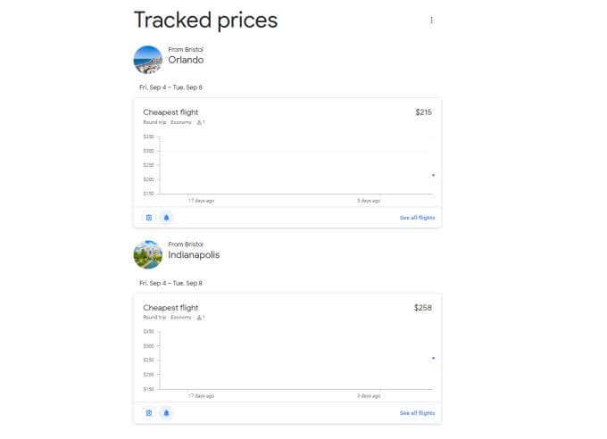 Browsing Google Flights Results image 5 - tracked-prices