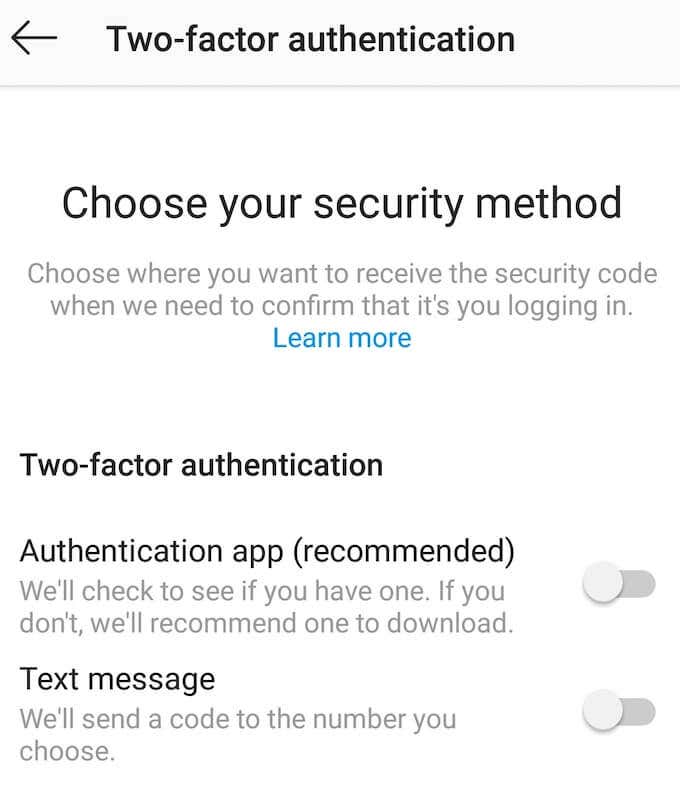 How To Secure Your Instagram Account image 2 - two-factor-authentication