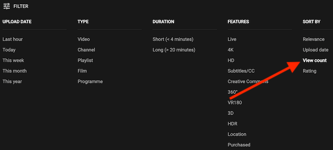 How to Find the Most Viewed Videos on YouTube by Category image 2 - 02_youtube_filters