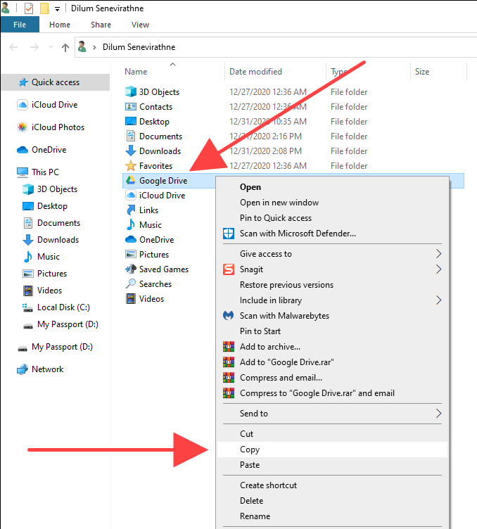 Method 2: Quit Backup and Sync and Relocate Google Drive Folder image 2 - 03-Copy-Google-Drive-Folder