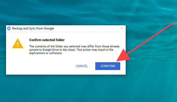 Method 2: Quit Backup and Sync and Relocate Google Drive Folder image 5 - 06-Confirm