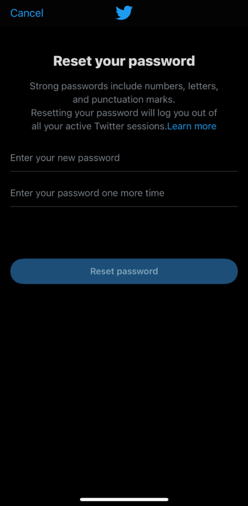 How to Reset Twitter Password Through The Twitter App image 5 - 10-Mobile-Reset