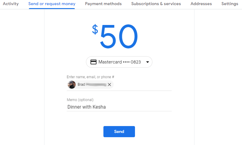 How to Send Money Via the Google Payments Center Website image 4 - 11click_send