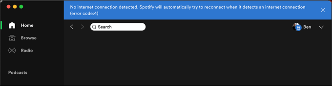 What Causes Spotify Error Code 4? image - 2-Spotify-Code-4-Example