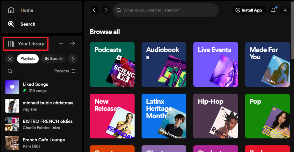 Viewing your library in the Spotify Web Player - 2023-10-10-4