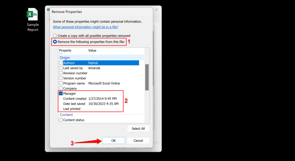 Steps to remove a file's modified date