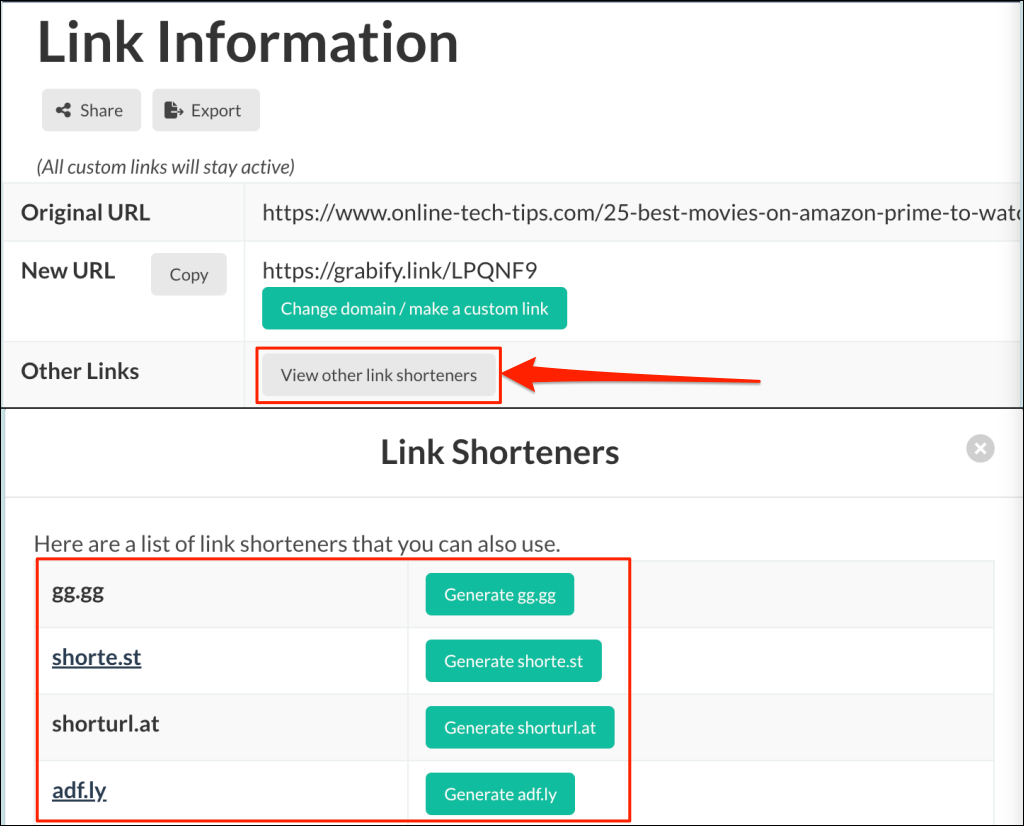 Steps to shorten URL using Grabify IP logger