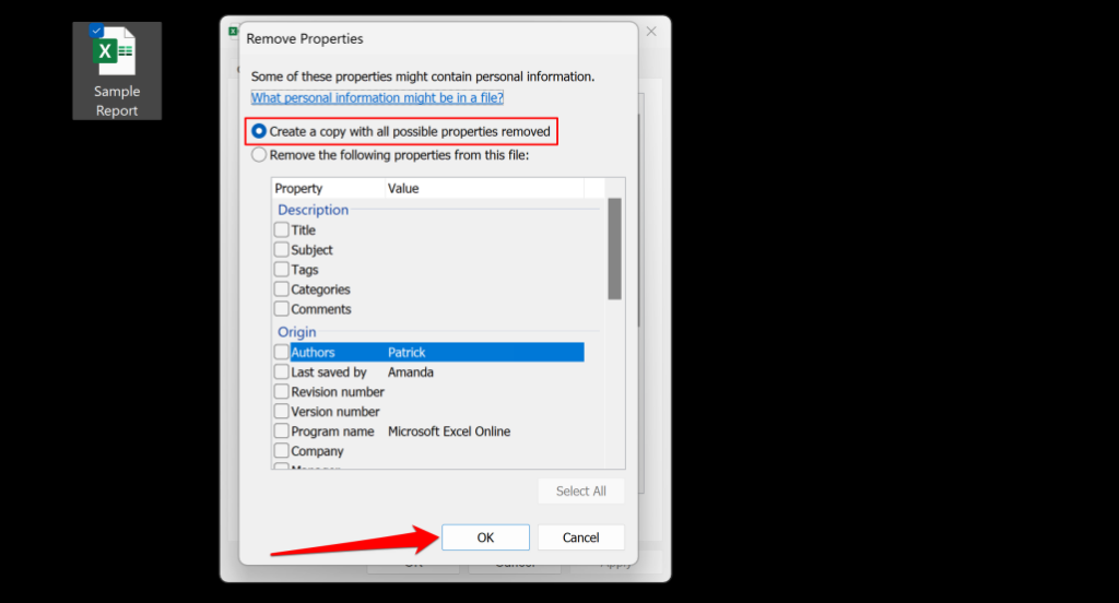 Steps to remove a file's creation or modified date