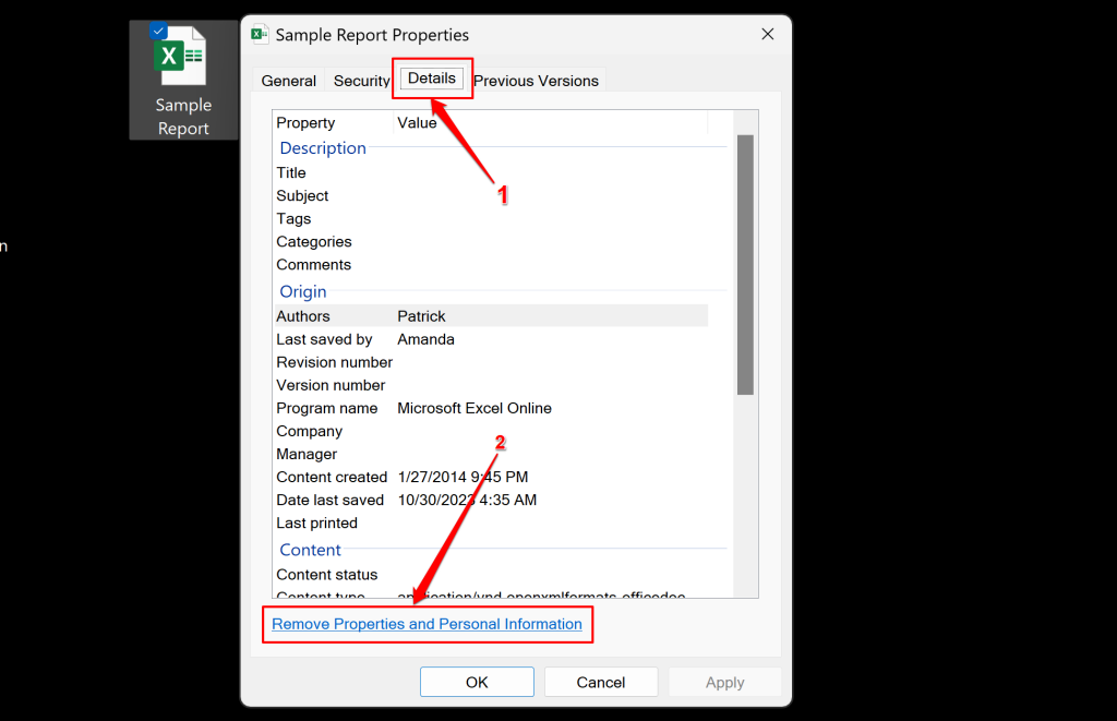 Steps to remove a file's modified date