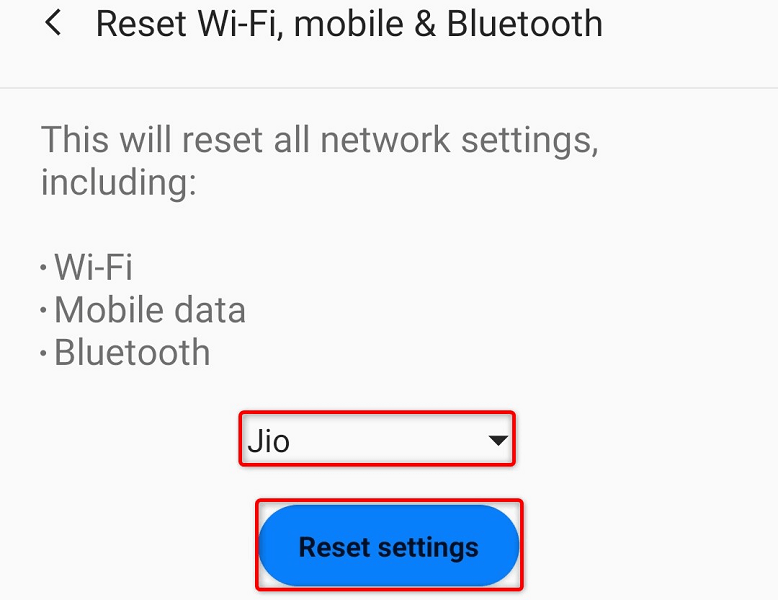 Steps to perform a network reset on stock Android devices