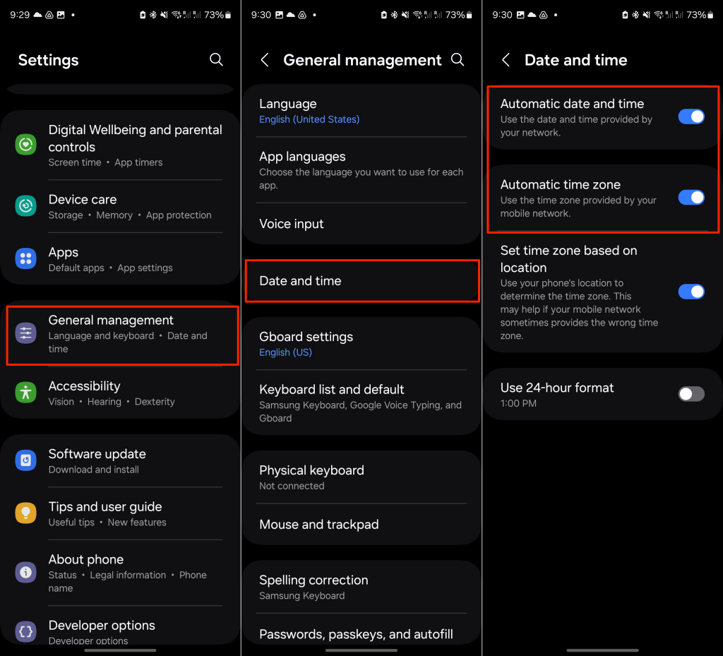 Steps to adjust date and time setting in Android