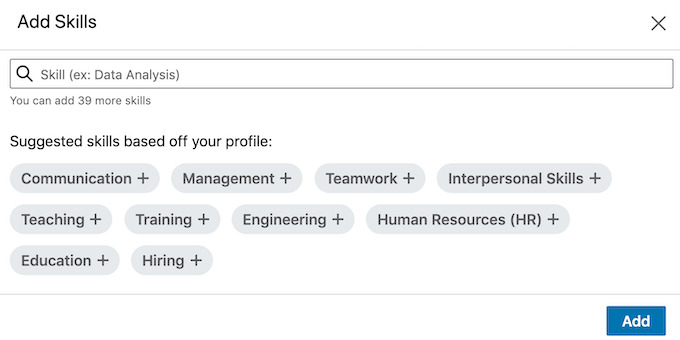 How to Get Endorsed on LinkedIn image 3 - add-skills