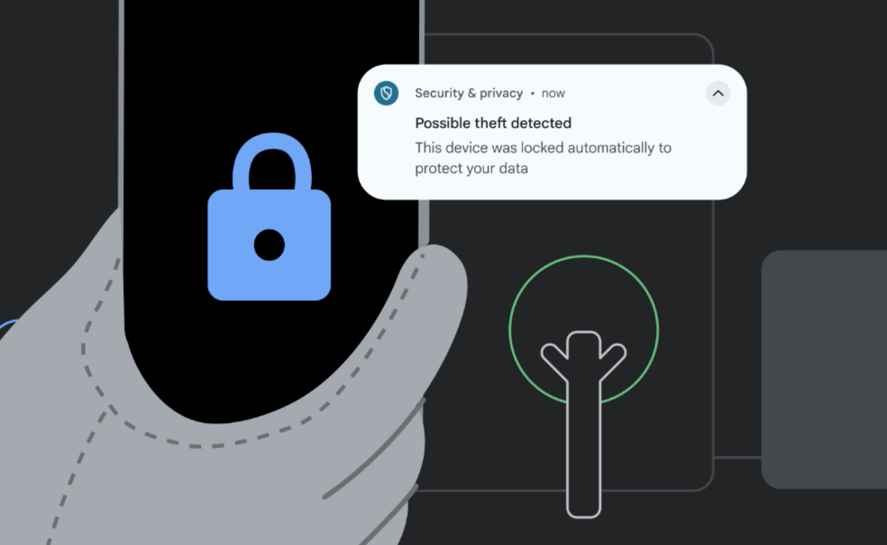 Android theft detection lock notification