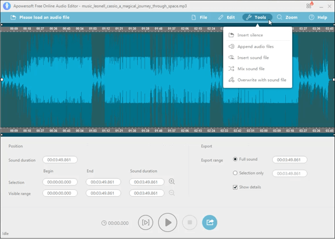 Light-Weight Sound Editors Online image 4 - apowersoft