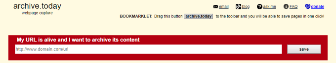 The 3 Best Sites To Use For Archiving Webpages image 3 - archive-today-save