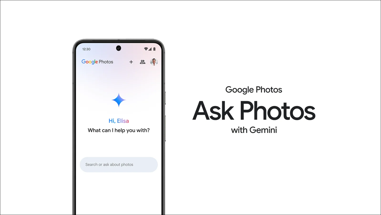 Illustration of Google Photos Ask Photos with Gemini