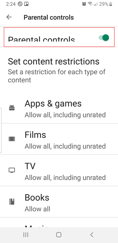 Setting Parental Controls In Google Play image - controls