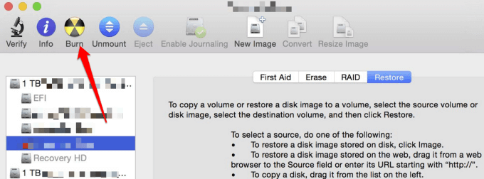 Burn An ISO Image To Disc On MacOS image 4 - create-mount-burn-iso-image-files-free-disk-utility-select-burn