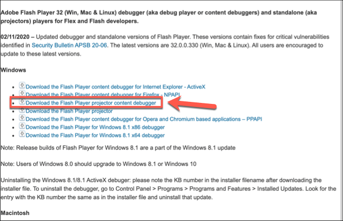Using The Adobe Flash Player In 2020 &amp; Beyond image - Download-Flash-Player-Projector-Debugger