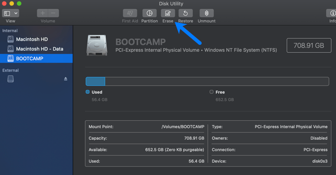 Step 2a: Use Disk Utility on a Mac image 2 - erase-disk-1