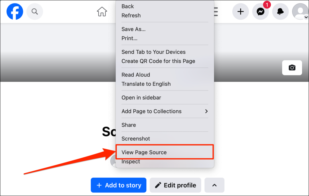 Steps to see who open a Facebook profile page source code