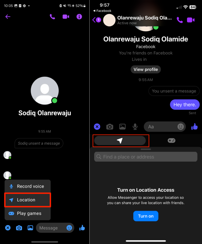 Steps to turn on location sharing in Facebook Messenger - facebook-location-03