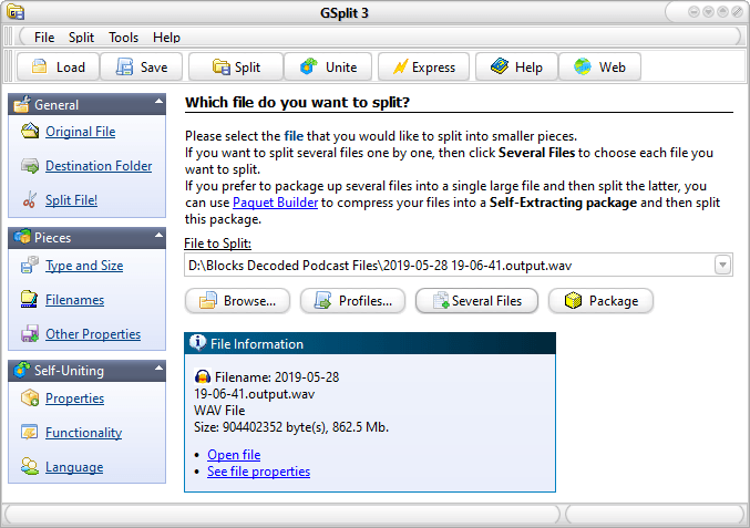 GSplit image - GSplit-large-file-splitter