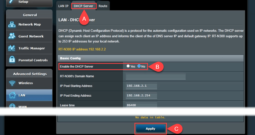 Steps to configure a second router as a switch