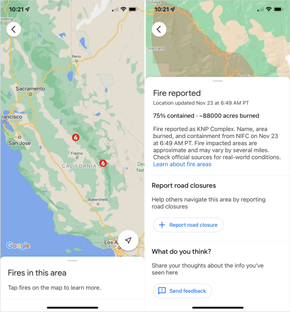 Google Maps Wildfire Tracking in the Mobile App image 2 - image-65