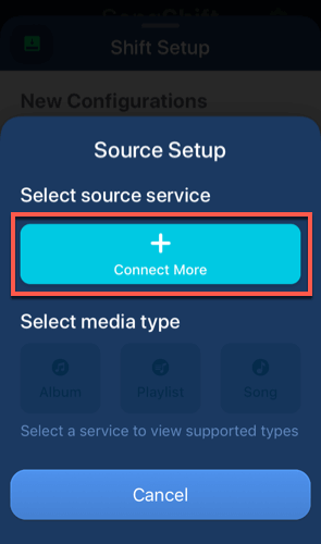 Using SongShift to Convert a Spotify Playlist to Apple Music on iOS image 4 - iOS-SongShift-Connect-More