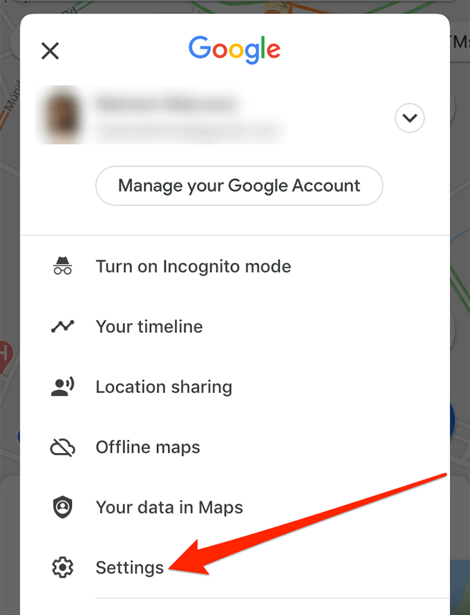 Enable/Disable Google Maps Location History image 10 - maps-settings-iphone