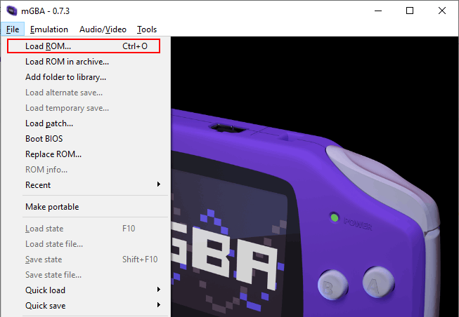 Launching Game Boy Advance Games In mGBA image - mGBA-File-Menu